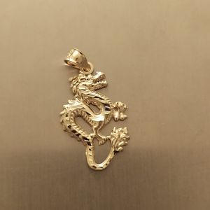 10k yellow gold dragon pendant